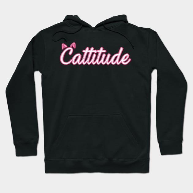 Cattitude Hoodie by  The best hard hat stickers 